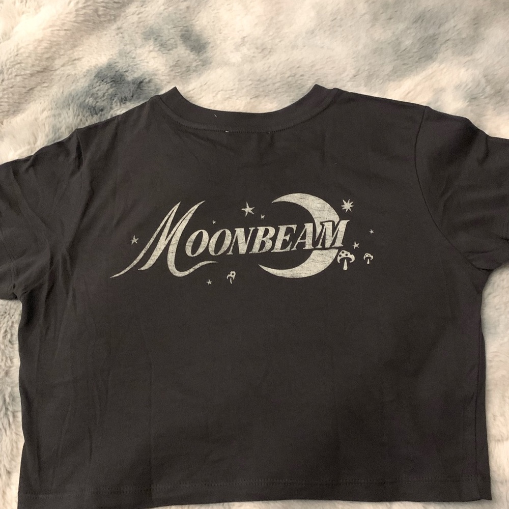 black and white moonshine graphic top shop crop top shirt